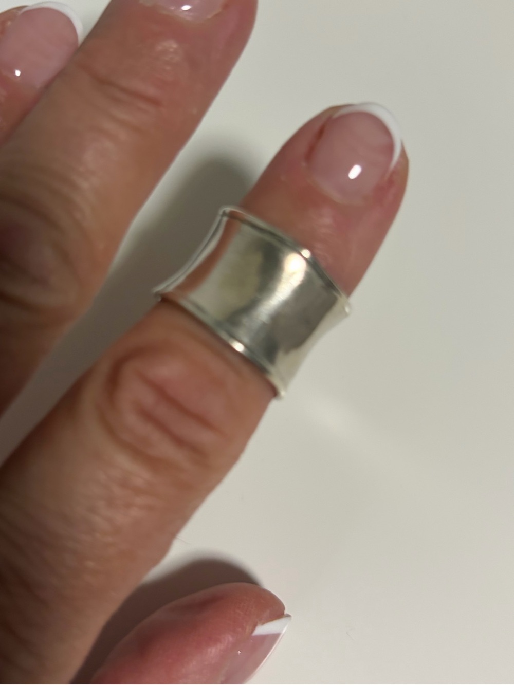 Silpada 925 Sterling Silver Hammered Cuff Ring - Silver-7